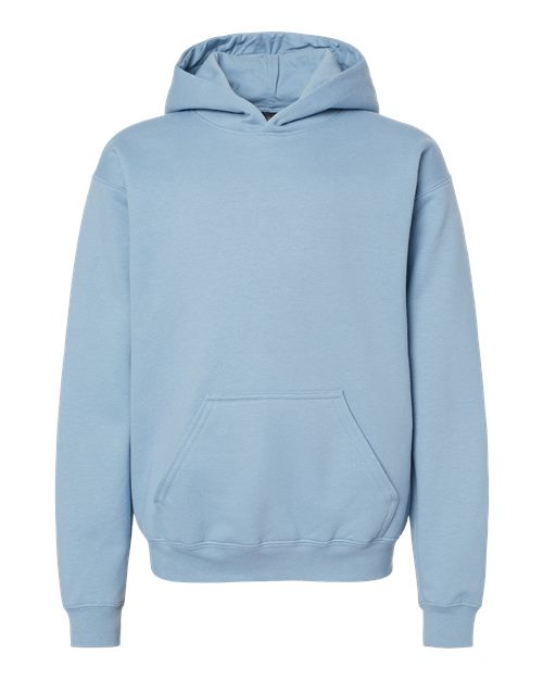 Youth Softstyle® Midweight Hooded Sweatshirt - Stone Blue Front