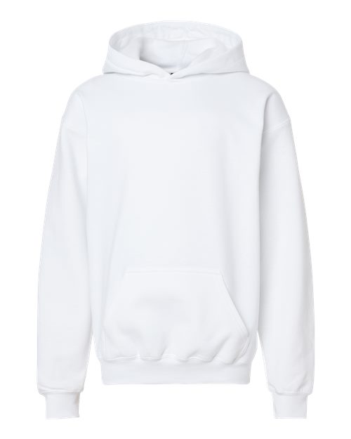 Youth Softstyle® Midweight Hooded Sweatshirt - White Front