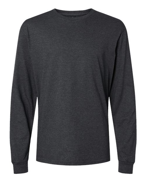 Unisex Softstyle® CVC Long Sleeve T-Shirt - Pitch Black Mist Front