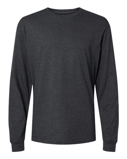 Gildan Unisex Softstyle® CVC Long Sleeve T-Shirt - Pitch Black Mist Front
