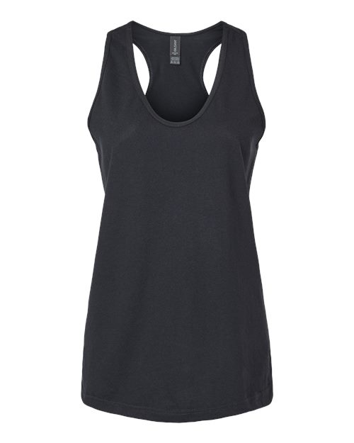 Women's Softstyle® CVC Racerback Tank Top - Pitch Black Front