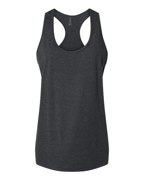 Women's Softstyle® CVC Racerback Tank Top - Pitch Black Mist Front