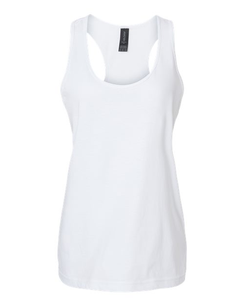 Women's Softstyle® CVC Racerback Tank Top - White Front