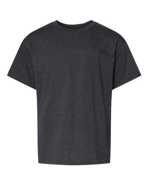 Gildan Youth Softstyle® CVC T-Shirt - Pitch Black Mist Front