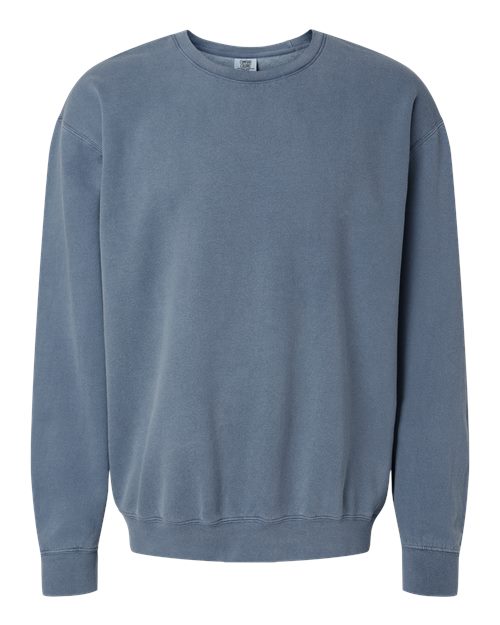 Unisex Garment-Dyed Lightweight Fleece Crewneck Sweatshirt - Blue Jean Front