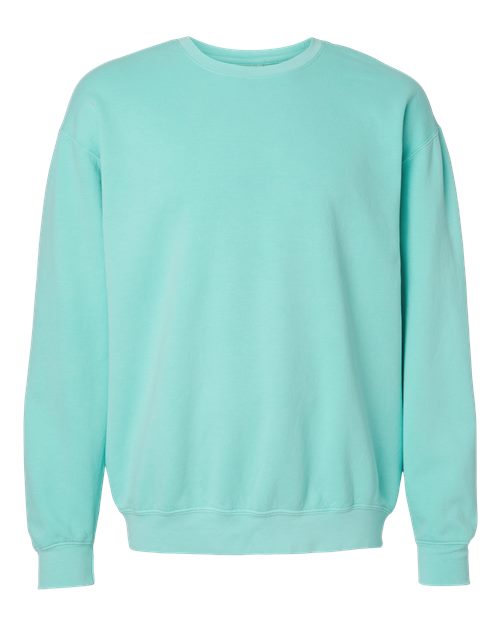 Unisex Garment-Dyed Lightweight Fleece Crewneck Sweatshirt - Chalky Mint Front