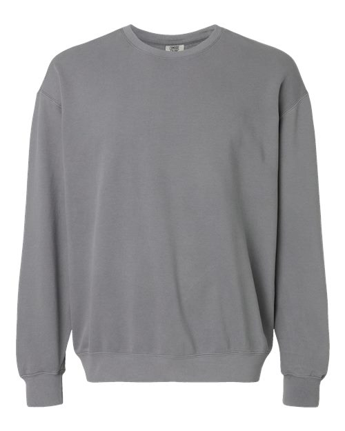 Unisex Garment-Dyed Lightweight Fleece Crewneck Sweatshirt - Grey Front