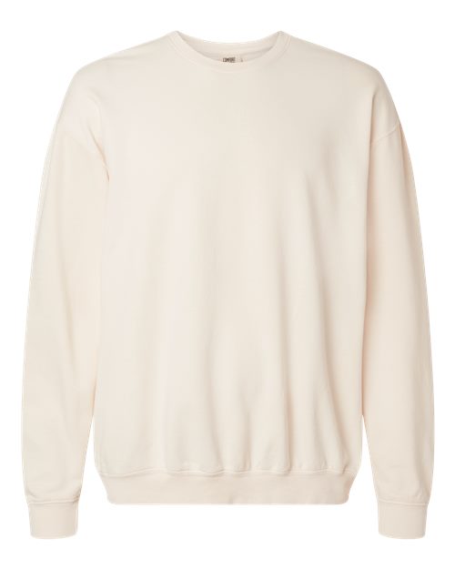 Unisex Garment-Dyed Lightweight Fleece Crewneck Sweatshirt - Ivory Front