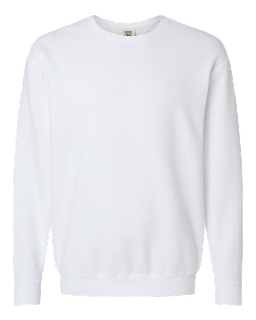 Unisex Garment-Dyed Lightweight Fleece Crewneck Sweatshirt - White Front