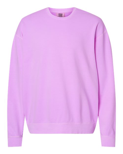 Unisex Garment-Dyed Lightweight Fleece Crewneck Sweatshirt - Neon Violet Front