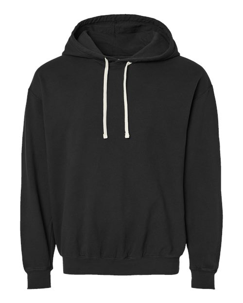 Unisex Garment-Dyed Lightweight Fleece Hooded Sweatshirt - Black Front