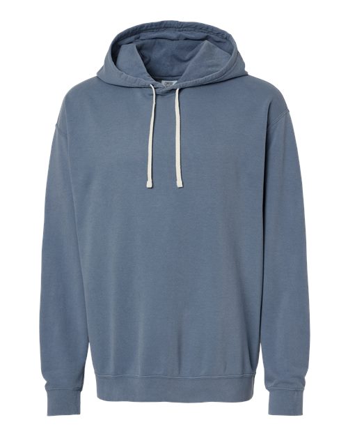 Unisex Garment-Dyed Lightweight Fleece Hooded Sweatshirt - Blue Jean Front