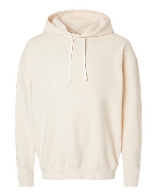 Unisex Garment-Dyed Lightweight Fleece Hooded Sweatshirt - Ivory Front
