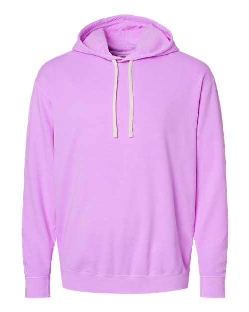 Unisex Garment-Dyed Lightweight Fleece Hooded Sweatshirt - Neon Violet Front