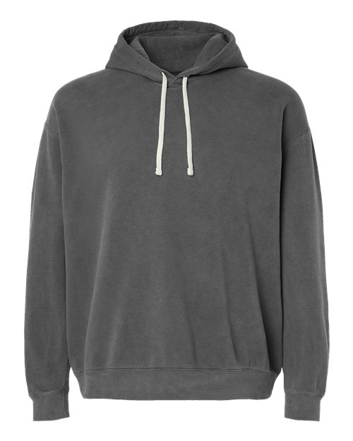 Unisex Garment-Dyed Lightweight Fleece Hooded Sweatshirt - Pepper Front