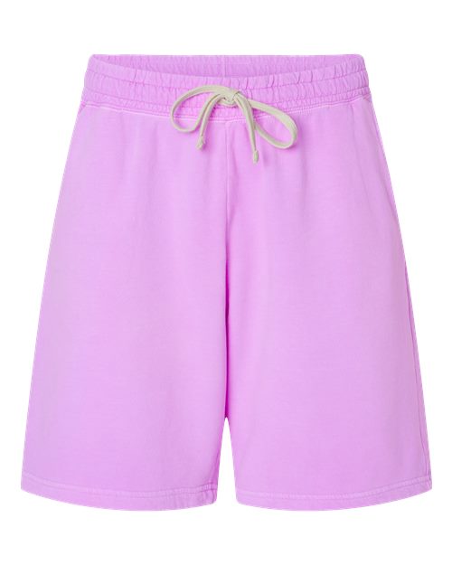 Unisex Garment-Dyed Lightweight Fleece Sweat Shorts - Neon Violet Front