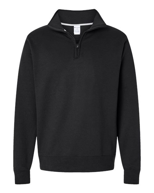 Unisex Powerblend® Quarter-Zip Pullover - Black Front