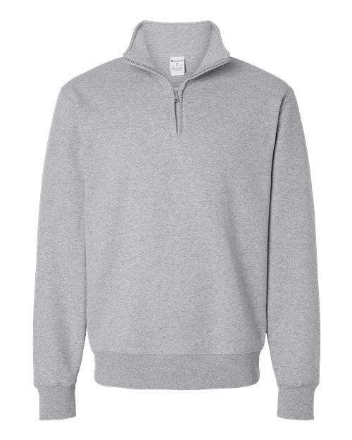 Unisex Powerblend® Quarter-Zip Pullover - Light Steel Front
