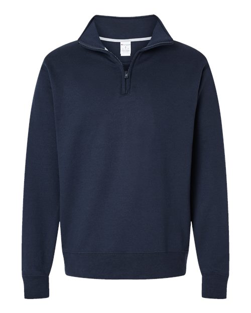 Unisex Powerblend® Quarter-Zip Pullover - Navy Front