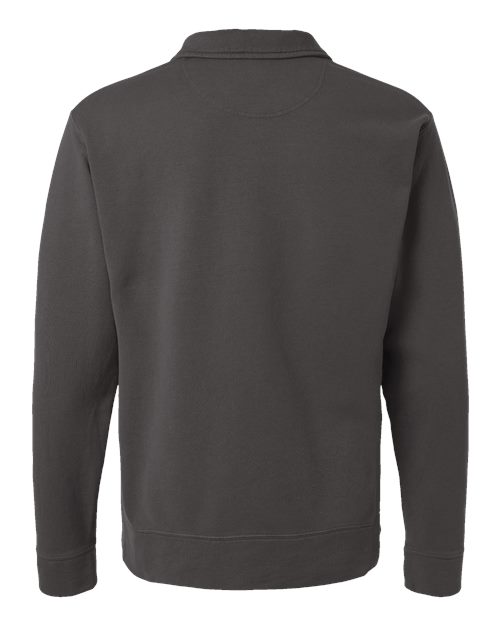 Unisex Garment-Dyed Polo Collar Sweatshirt - New Railroad Grey Back