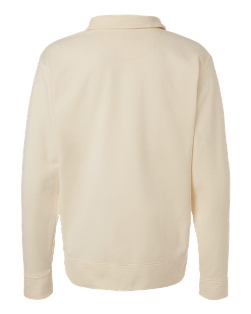 Unisex Garment-Dyed Polo Collar Sweatshirt - Parchment Back