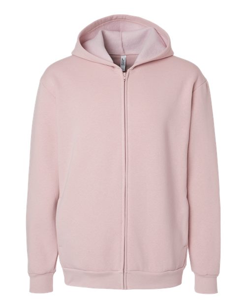 Unisex ReFlex Fleece Full-Zip Hoodie Sweatshirt - Blush Front