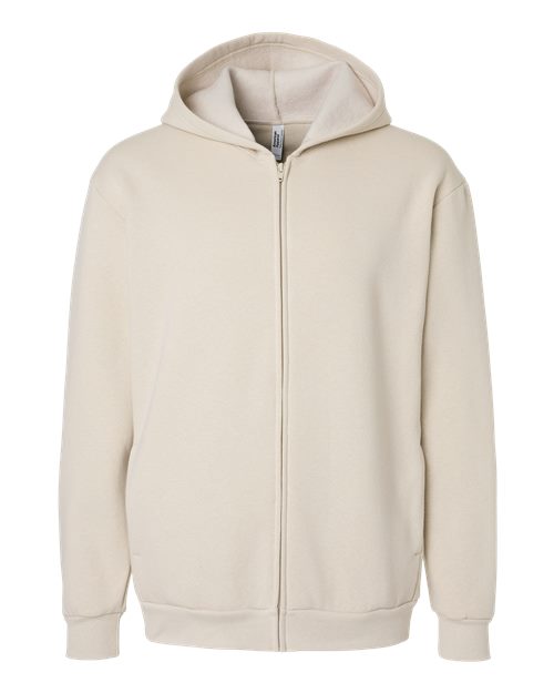 Unisex ReFlex Fleece Full-Zip Hoodie Sweatshirt - Bone Front