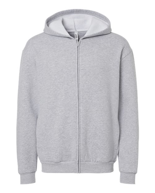 Unisex ReFlex Fleece Full-Zip Hoodie Sweatshirt - Heather Grey Front