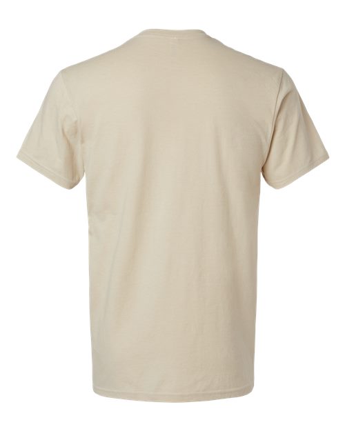 Unisex CVC Henley Tee - Heather Bone Back