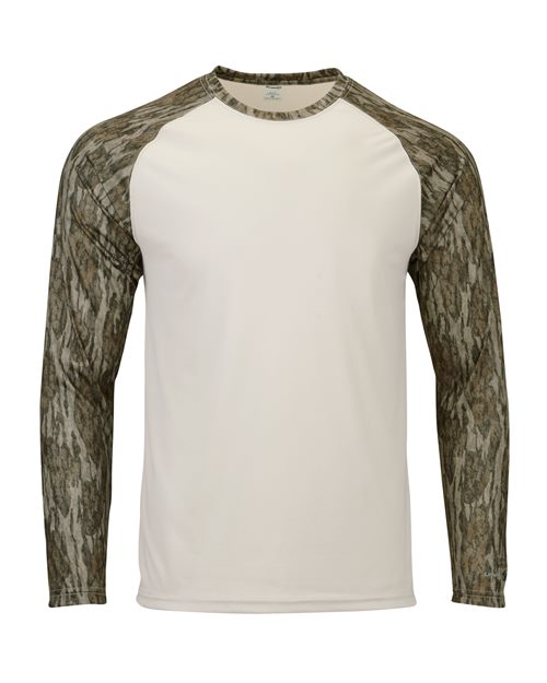 Men's Jackson Mossy Oak Colorblocked Long Sleeve T-Shirt - Bottomland Front
