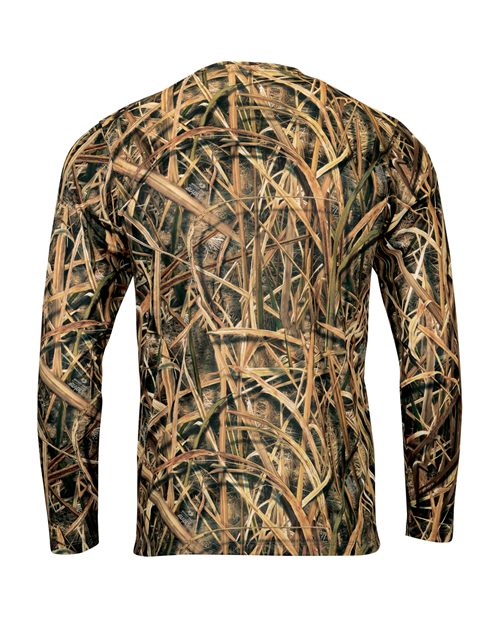 Men's Oxford Performance Camo Print Long Sleeve T-Shirt - Shadow Grass Back