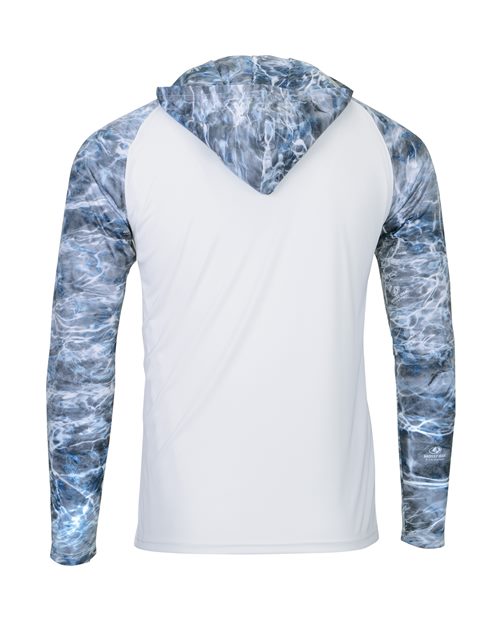 Men's Biloxi Performance Colorblocked Hooded Long Sleeve T-Shirt - Steelhead Back