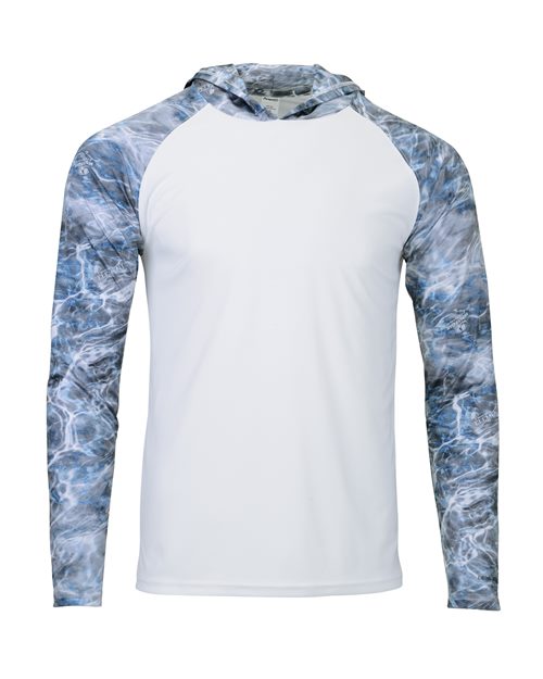 Men's Biloxi Performance Colorblocked Hooded Long Sleeve T-Shirt - Steelhead Front