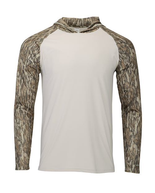 Men's Biloxi Performance Colorblocked Hooded Long Sleeve T-Shirt - Bottomland Front