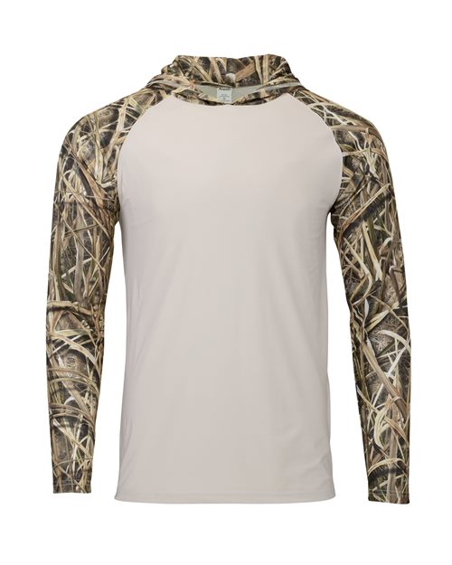 Men's Biloxi Performance Colorblocked Hooded Long Sleeve T-Shirt - Shadow Grass Front
