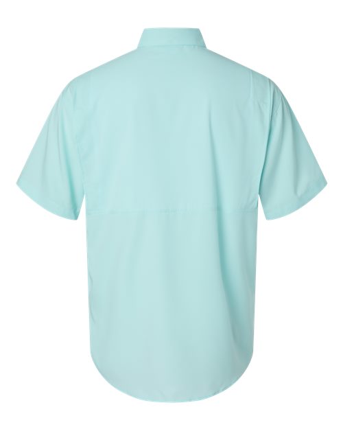 Men's Hatteras Performance Short Sleeve Fishing Shirt - Aqua Blue Back