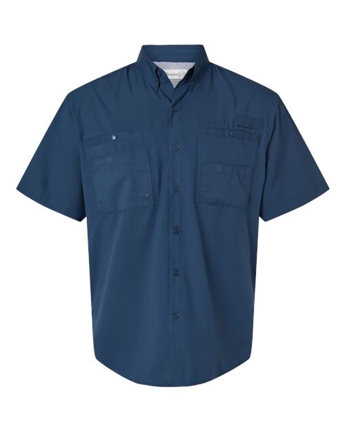 Men's Hatteras Performance Short Sleeve Fishing Shirt - Navy Front
