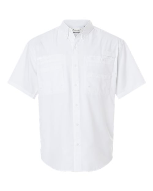 Men's Hatteras Performance Short Sleeve Fishing Shirt - White Front