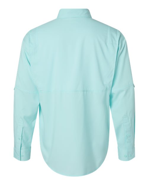 Men's Kitty Hawk Performance Fishing Shirt - Aqua Blue Back