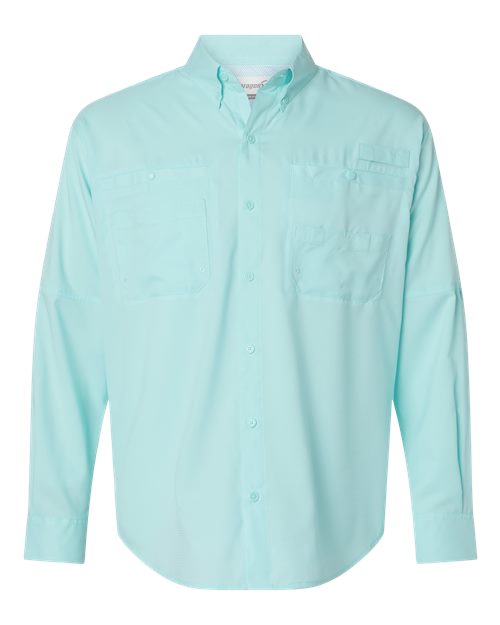 Men's Kitty Hawk Performance Fishing Shirt - Aqua Blue Front