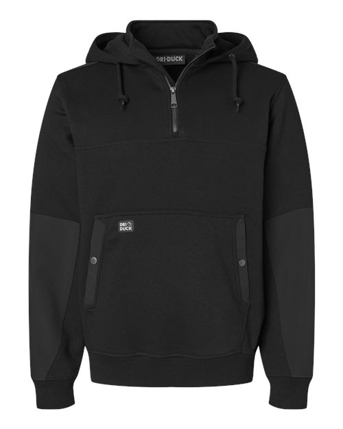Men's Mission Quarter-Zip Hooded Pullover - Black Front