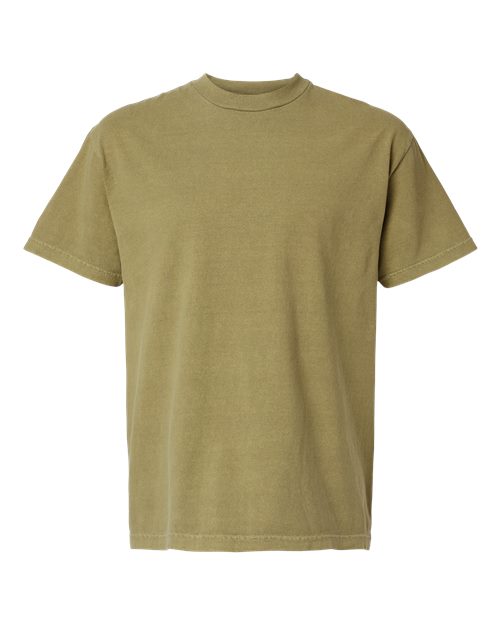 Unisex Garment-Dyed Heavyweight Cotton Tee - Faded Army Front