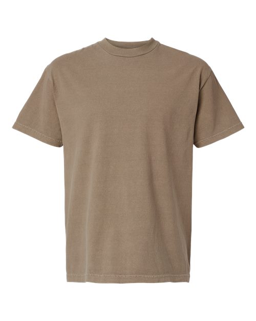 Unisex Garment-Dyed Heavyweight Cotton Tee - Faded Brown Front