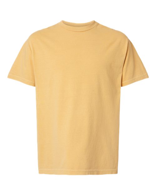 Unisex Garment-Dyed Heavyweight Cotton Tee - Faded Mustard Front