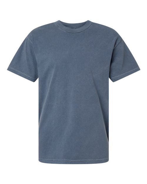 Unisex Garment-Dyed Heavyweight Cotton Tee - Faded Navy Front