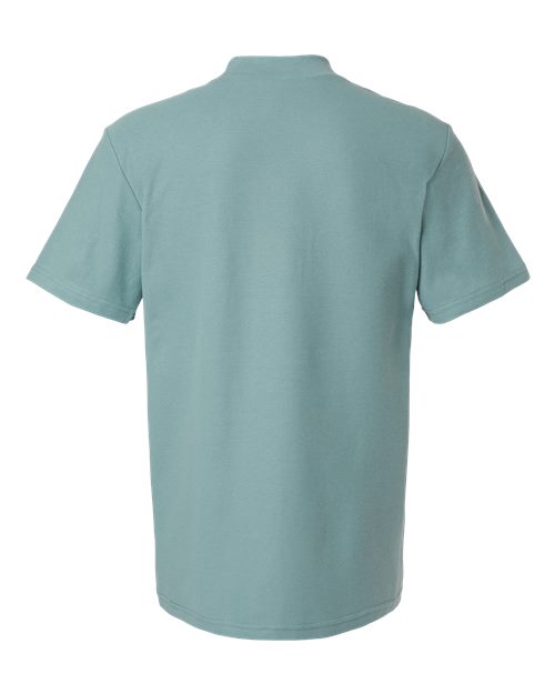 Unisex Pique Mockneck Tee - Arctic Back