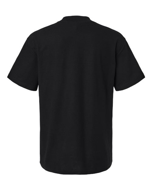Unisex Pique Mockneck Tee - Black Back