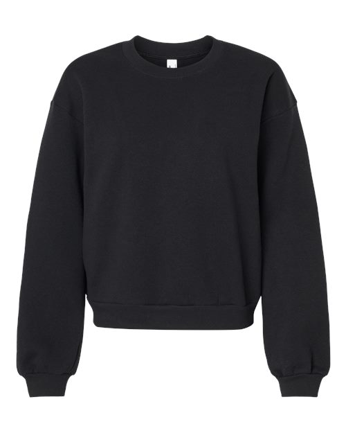 Women's ReFlex Fleece Crewneck Sweatshirt - Black Front