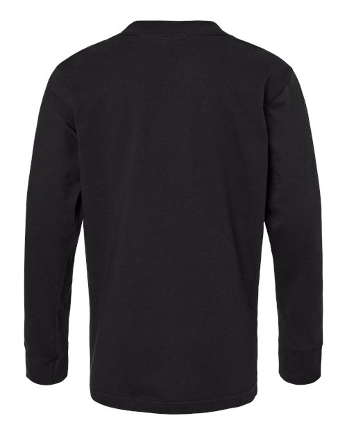 Youth Cotton Long Sleeve T-Shirt - Black Back