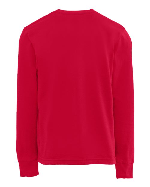 Youth Cotton Long Sleeve T-Shirt - Red Back
